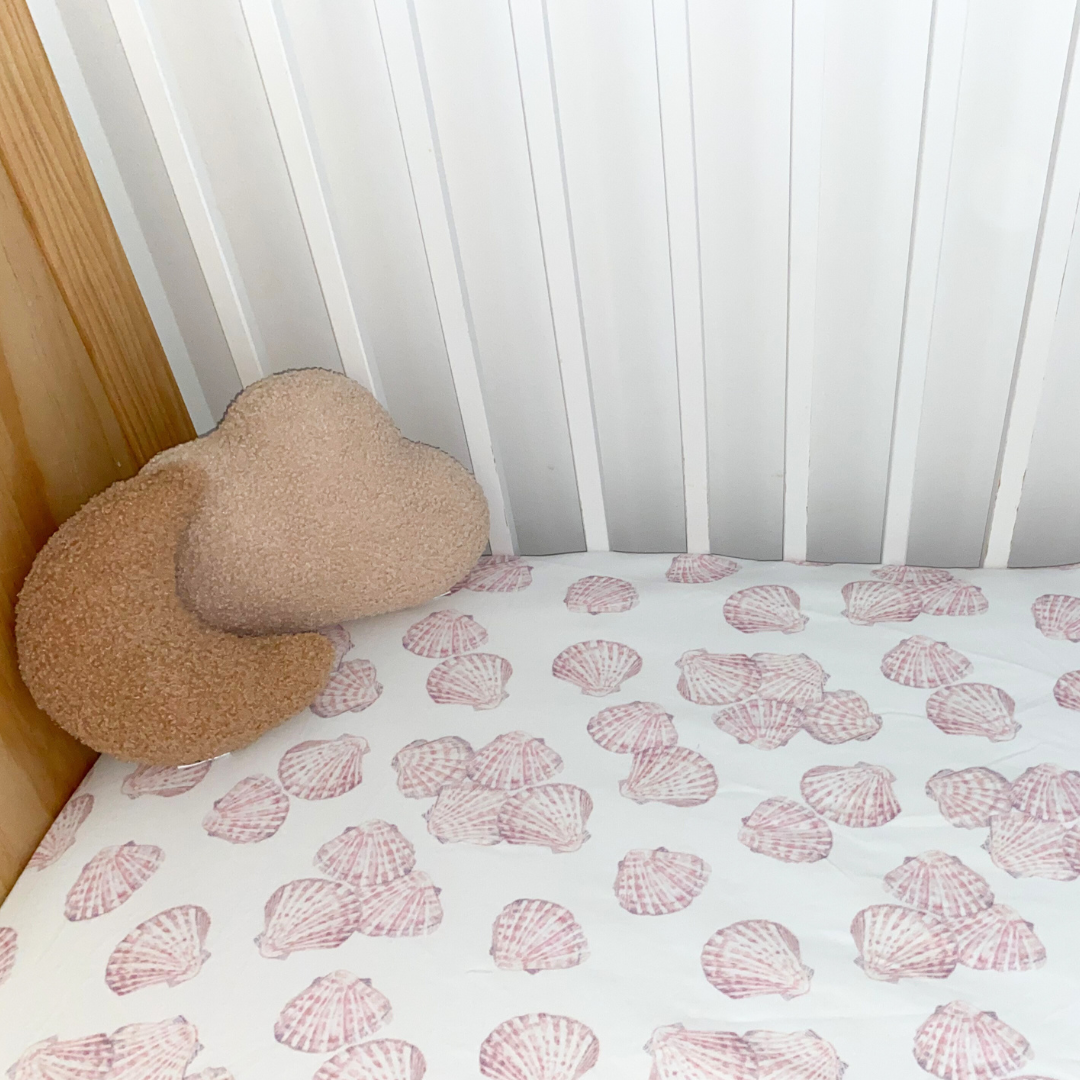 Jersey Cotton Cot Sheet - Sea Shell