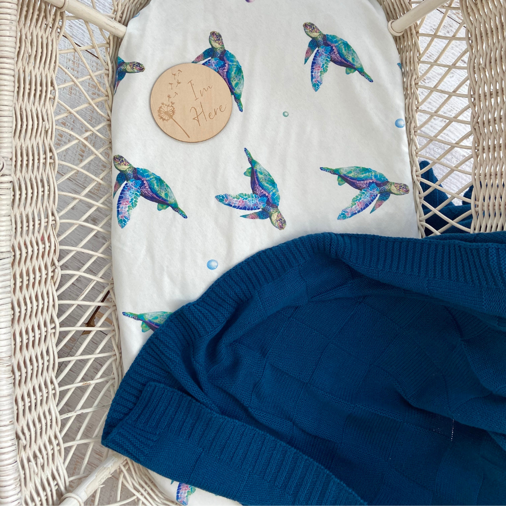 Knit Baby Blanket - Sea Glass