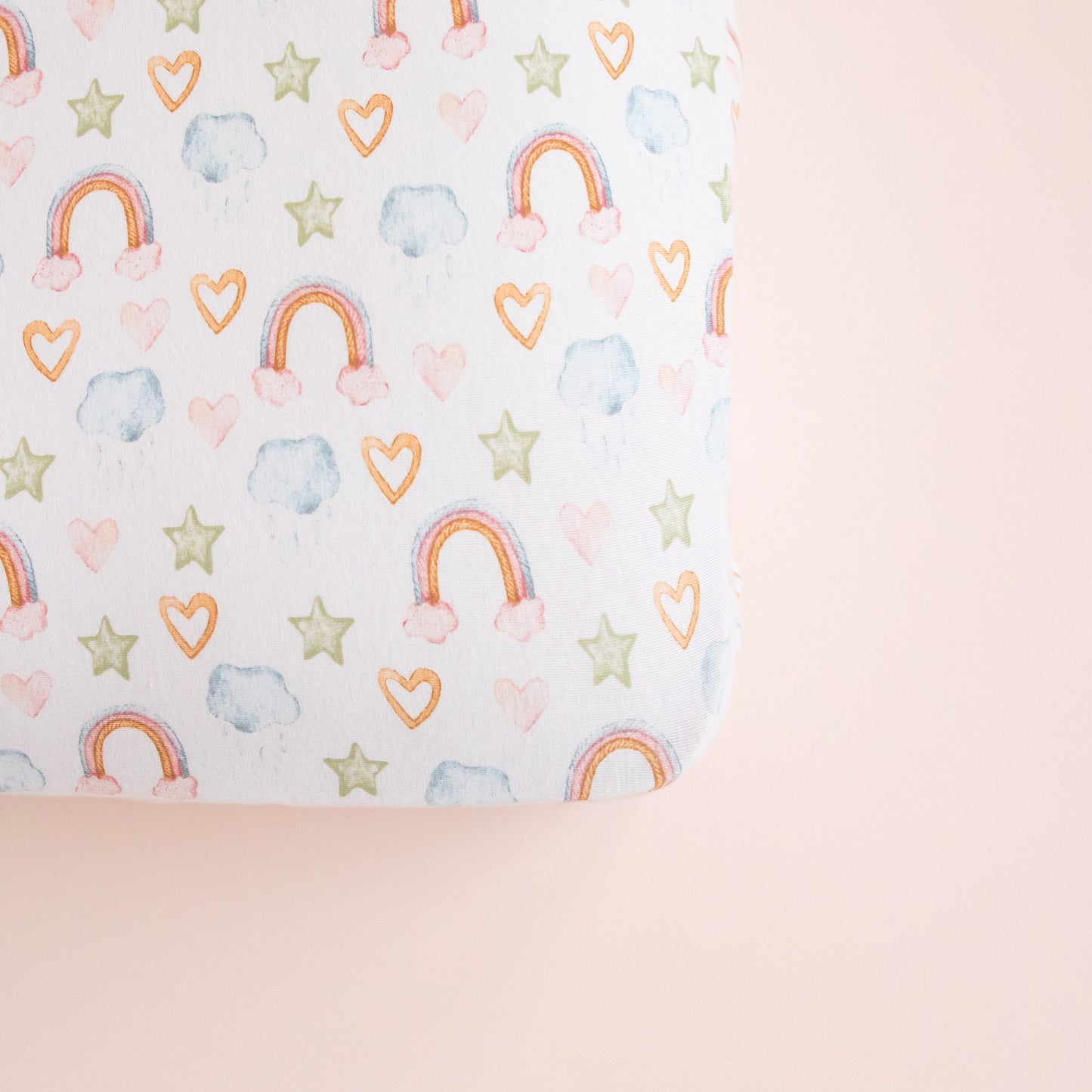 Jersey Cot Sheets - Rainbow Dreams