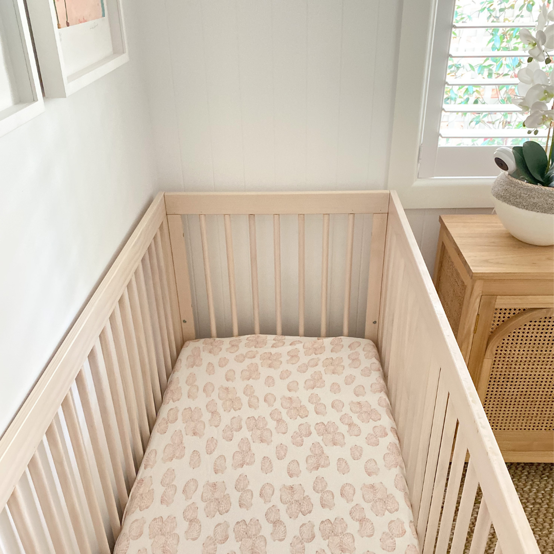 Jersey Cotton Cot Sheet - Sea Shell