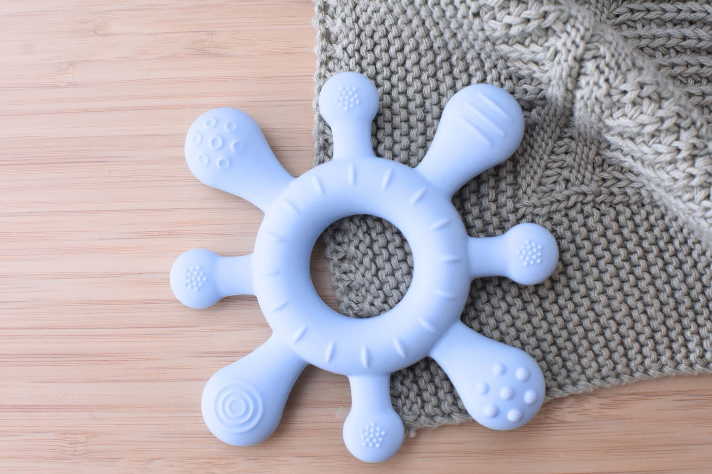 Sensory Silicone Splash Teether – Blue