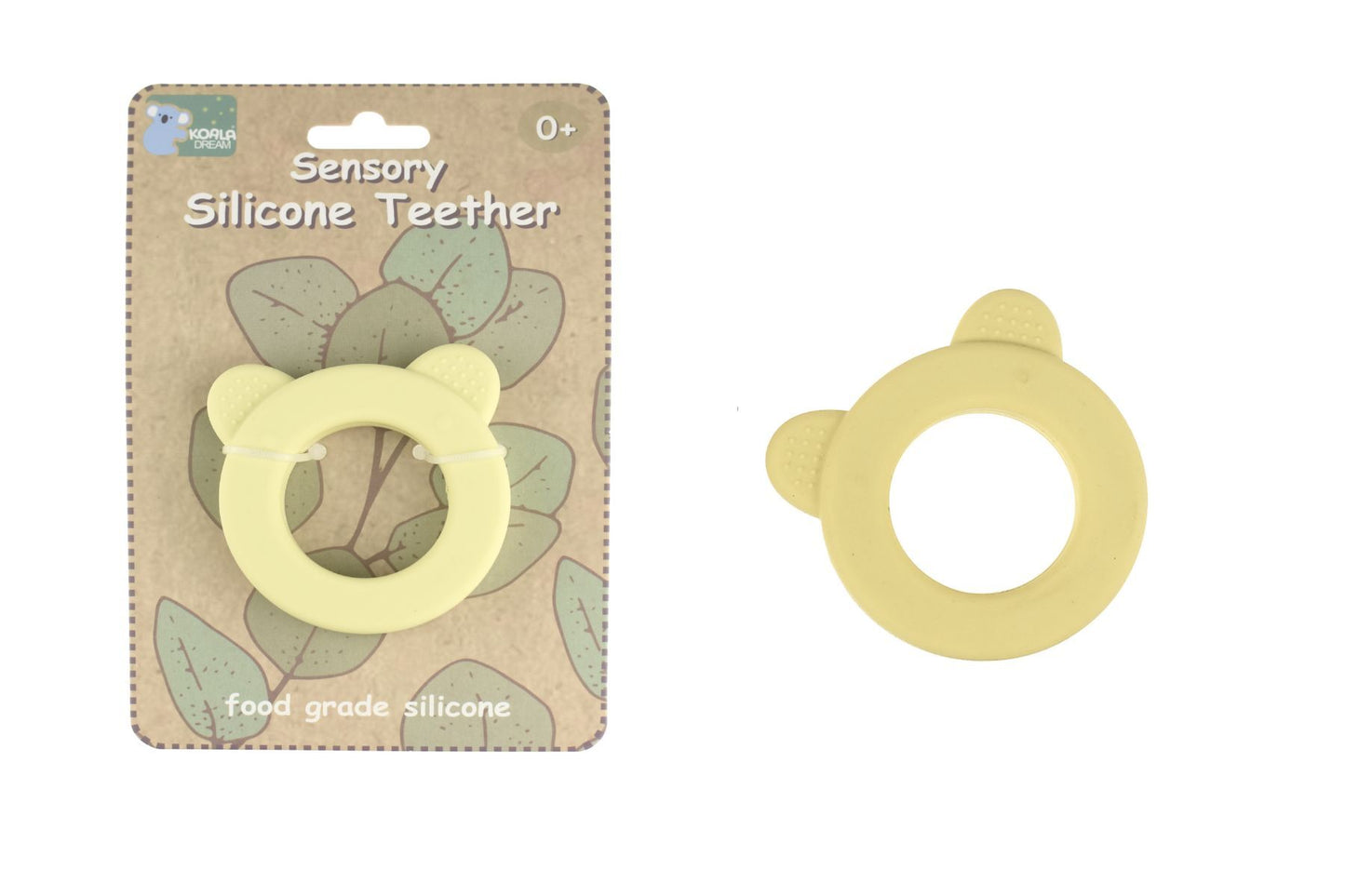 Sensory Silicone Bear Teether - Yellow