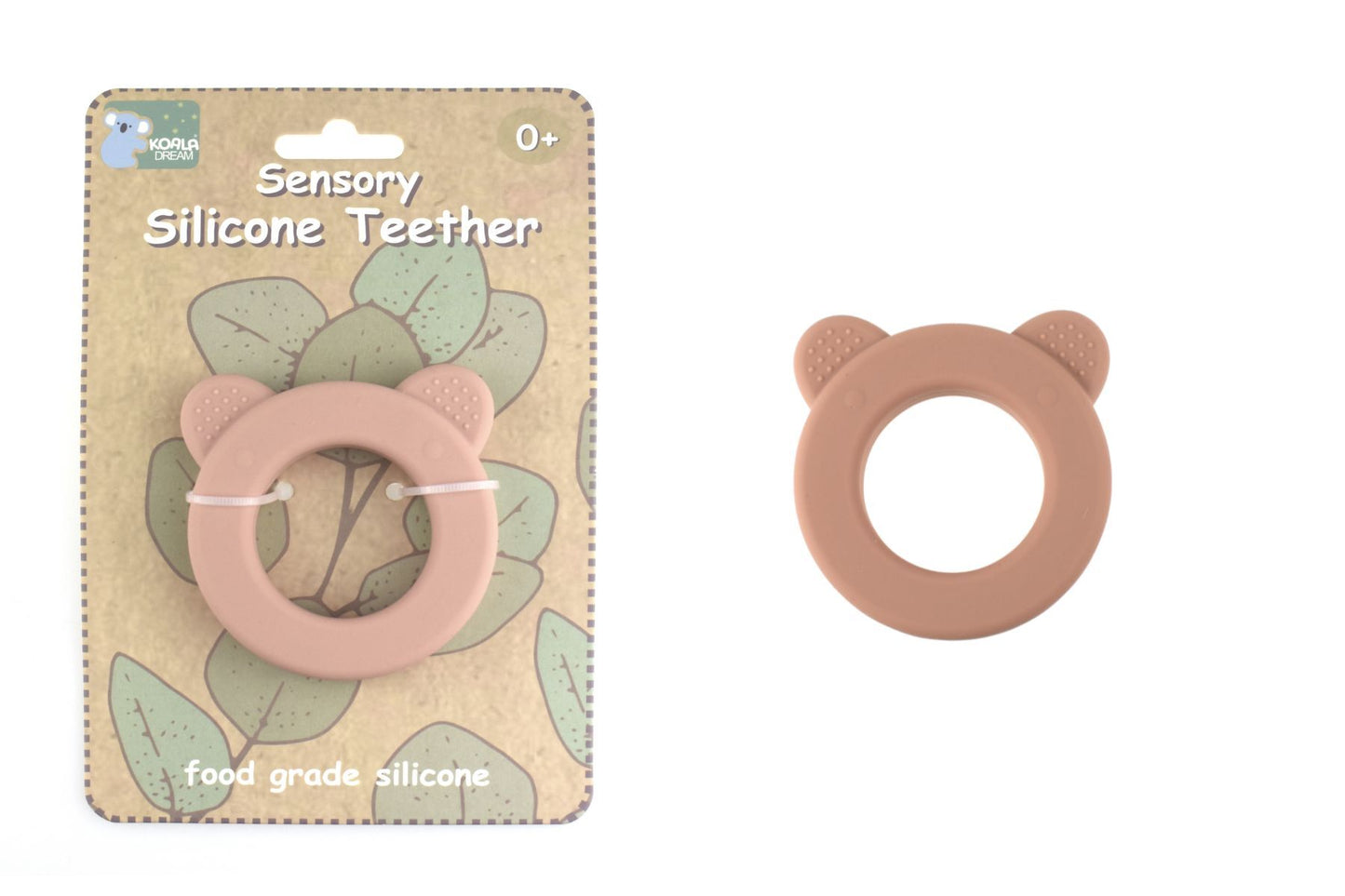 Sensory Silicone Bear Teether - Pink