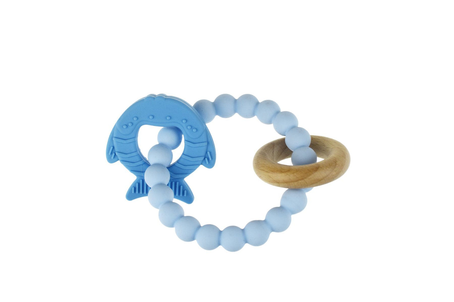 Textured Silicone Fish Teether - Blue