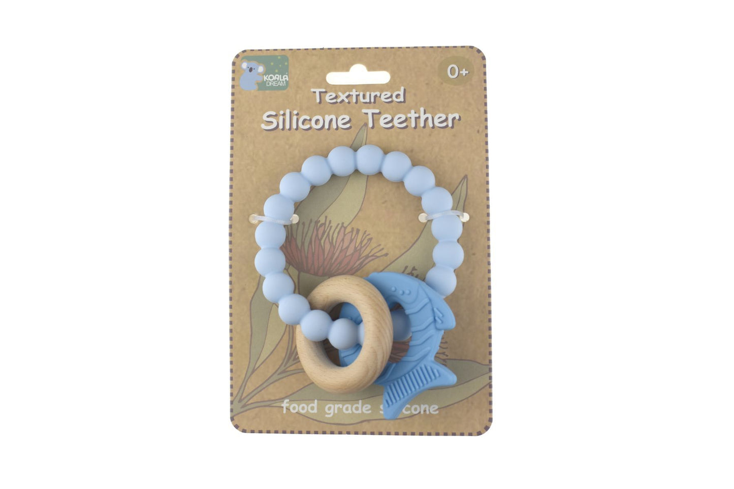 Textured Silicone Fish Teether - Blue