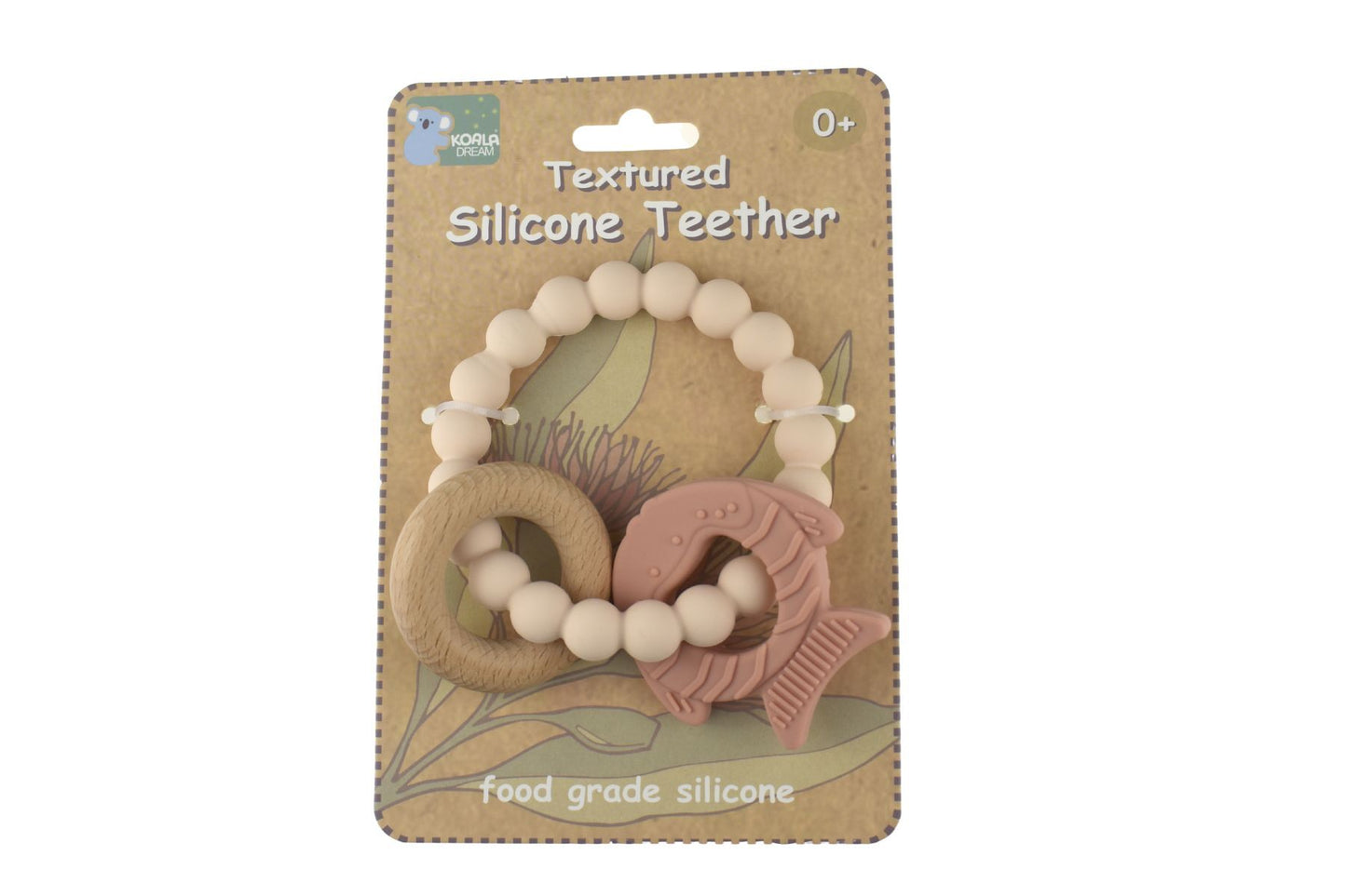 Textured Silicone Fish Teether - Pink