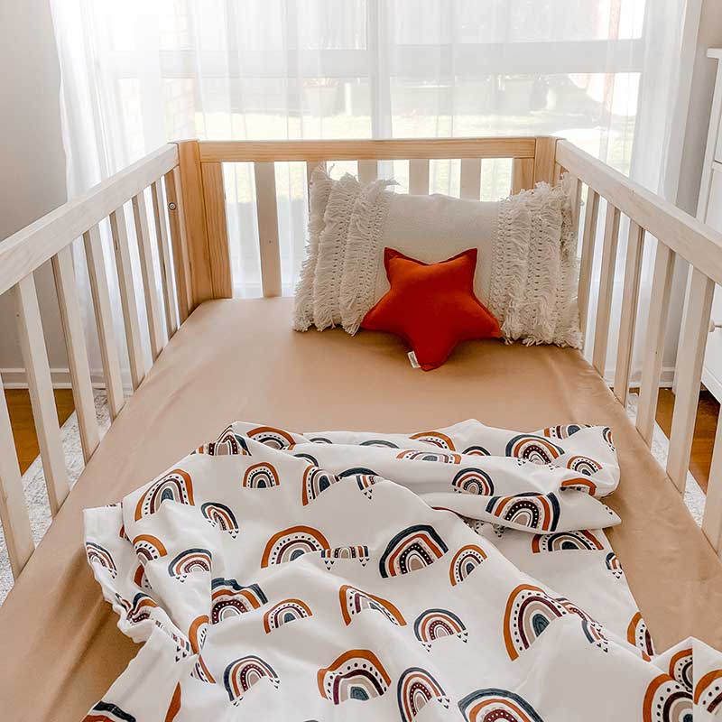 Camel Jersey Fitted Cot Sheet