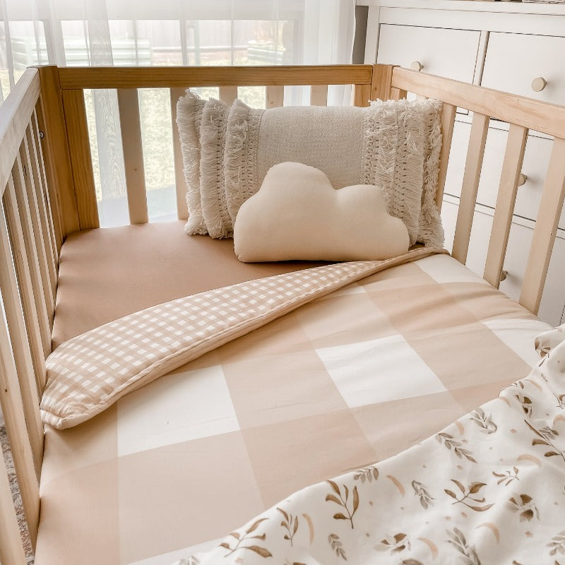 Sand Gingham Large Quilt