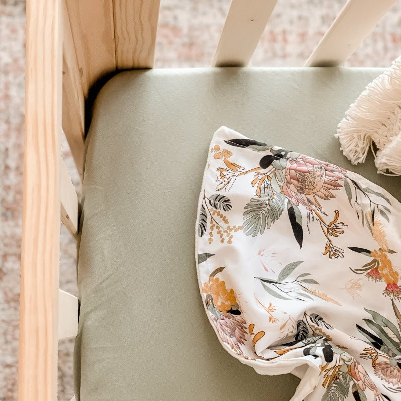 Sage Jersey Fitted Cot Sheet