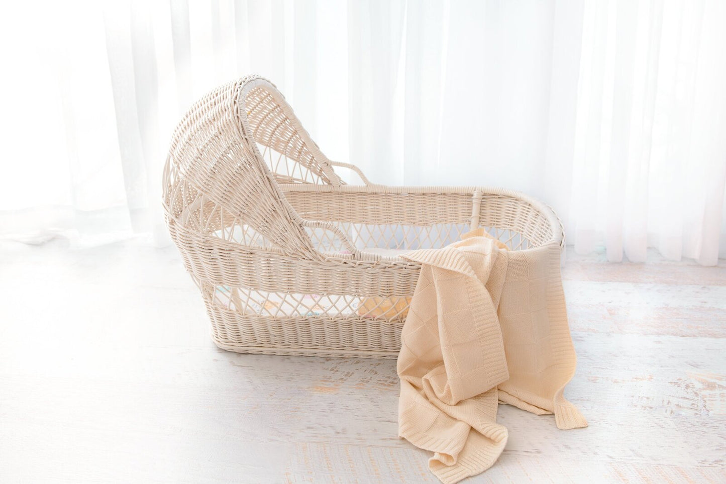 Knit Baby Blanket - Cream