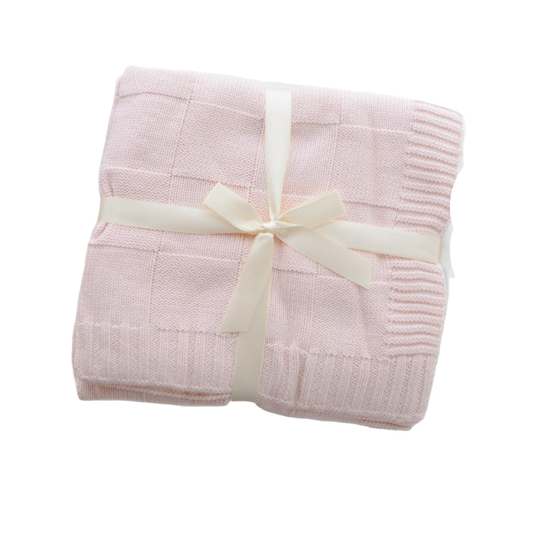 Knit Baby Blanket - Dusty Pink