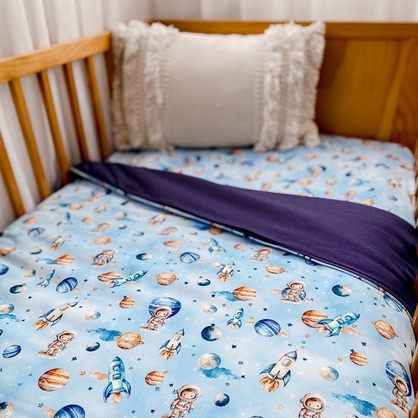Space Rockets Cot Quilt
