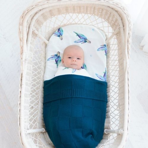 Fitted Jersey Cotton Bassinet Sheet/Change Table Cover - Sea Turtles
