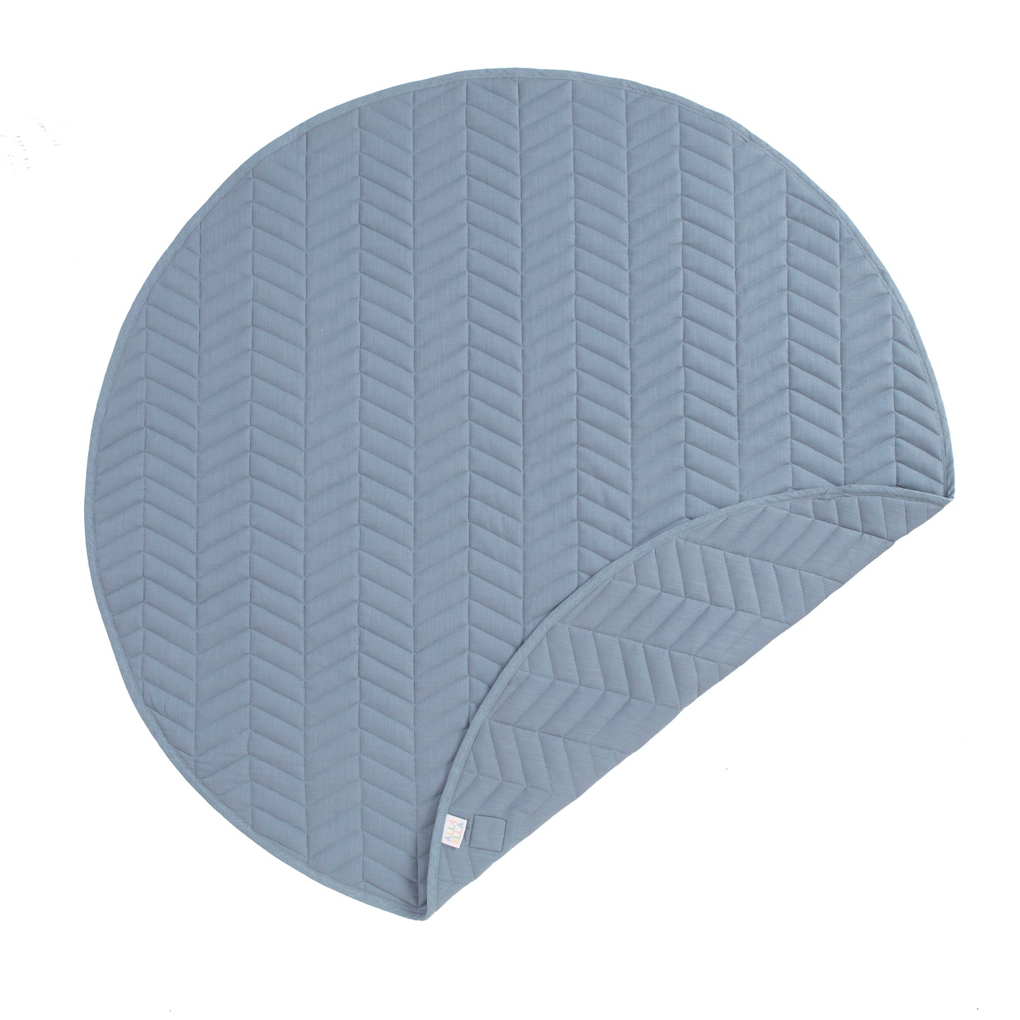 Quilted Reversible Linen Playmat - Slate Blue