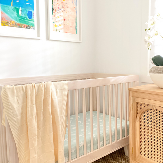 Jersey Cotton Cot Sheet - Sage Palm
